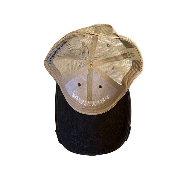 Adams Freedom & Pancakes Trucker Hat OSFM Black & Beige Mesh Back Cap - Picture 4 of 6